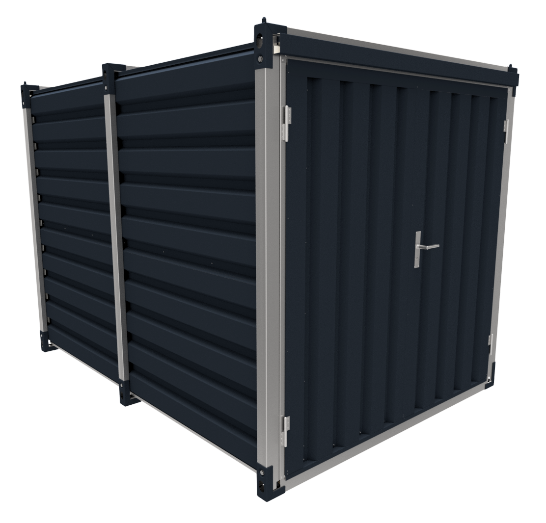 Materiaalcontainer dubbele deuren korte zijde - 3mtr Antraciet